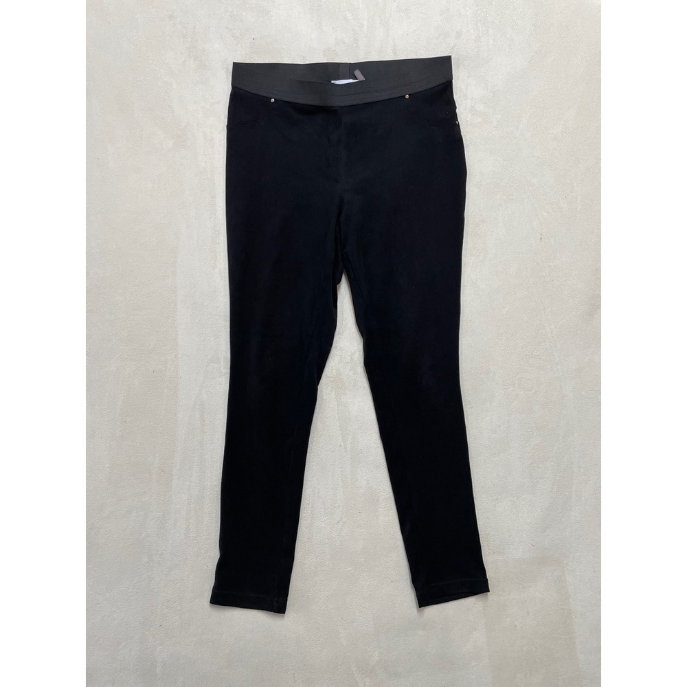 Calvin Klein Black Faux Suede Pull On Leggings M7XKD259 Womens Medium